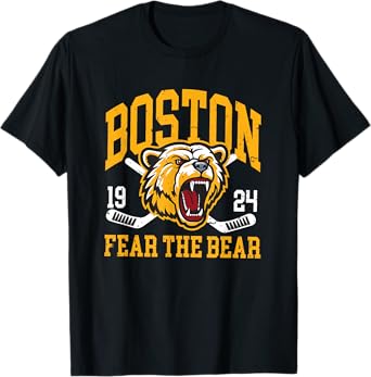 Boston Ice Hockey Fear the Bear T-Shirt