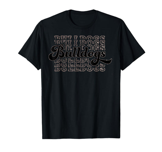 Vintage Bulldogs Team Mascot High School Sports College T-Shirt