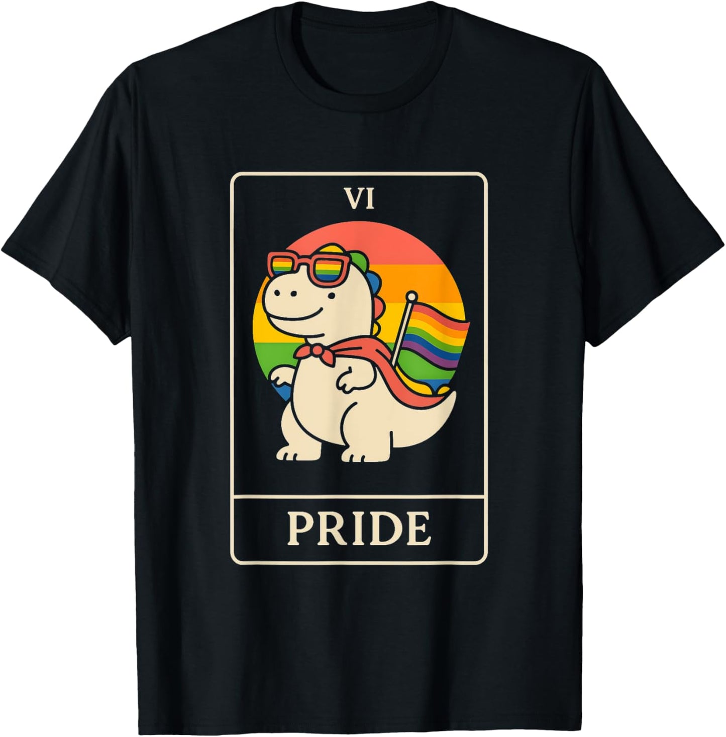 The Pride - Cute LGBTQ+ Funny Dinosaur Tarot Art for Ally T-Shirt