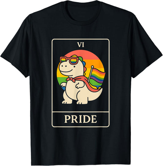 The Pride - Cute LGBTQ+ Funny Dinosaur Tarot Art for Ally T-Shirt