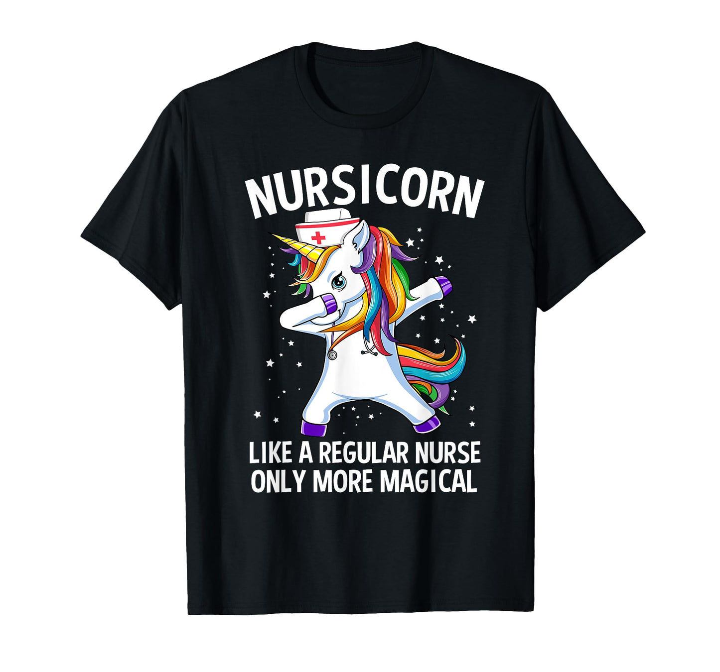Dabbing Unicorn Nursicorn Funny Nurse T-Shirt