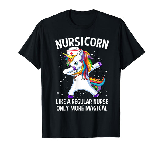 Dabbing Unicorn Nursicorn Funny Nurse T-Shirt