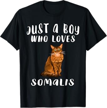 Im Just A Boy Who Loves Somali Cat Lover Gift T-Shirt