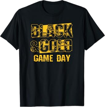 Black & Gold Shirt Game Day High School Football Retro T-Shirt