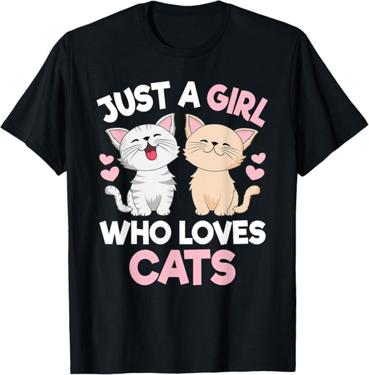 Just A Girl Who Loves Cats Cute Cat Lover Kitty T-Shirt