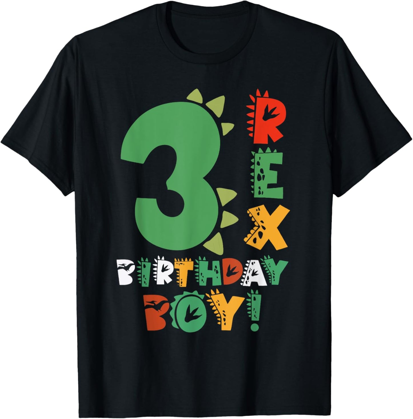 3 Rex Birthday Boy Dinosaur Party Outfit Youth Kids T-Shirt