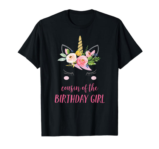 Cousin of the Birthday Girl Matching Shirt, Unicorn Cousin T-Shirt