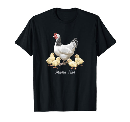 Mama Hen Sussex Chicken and 4 Baby Chicks T-Shirt