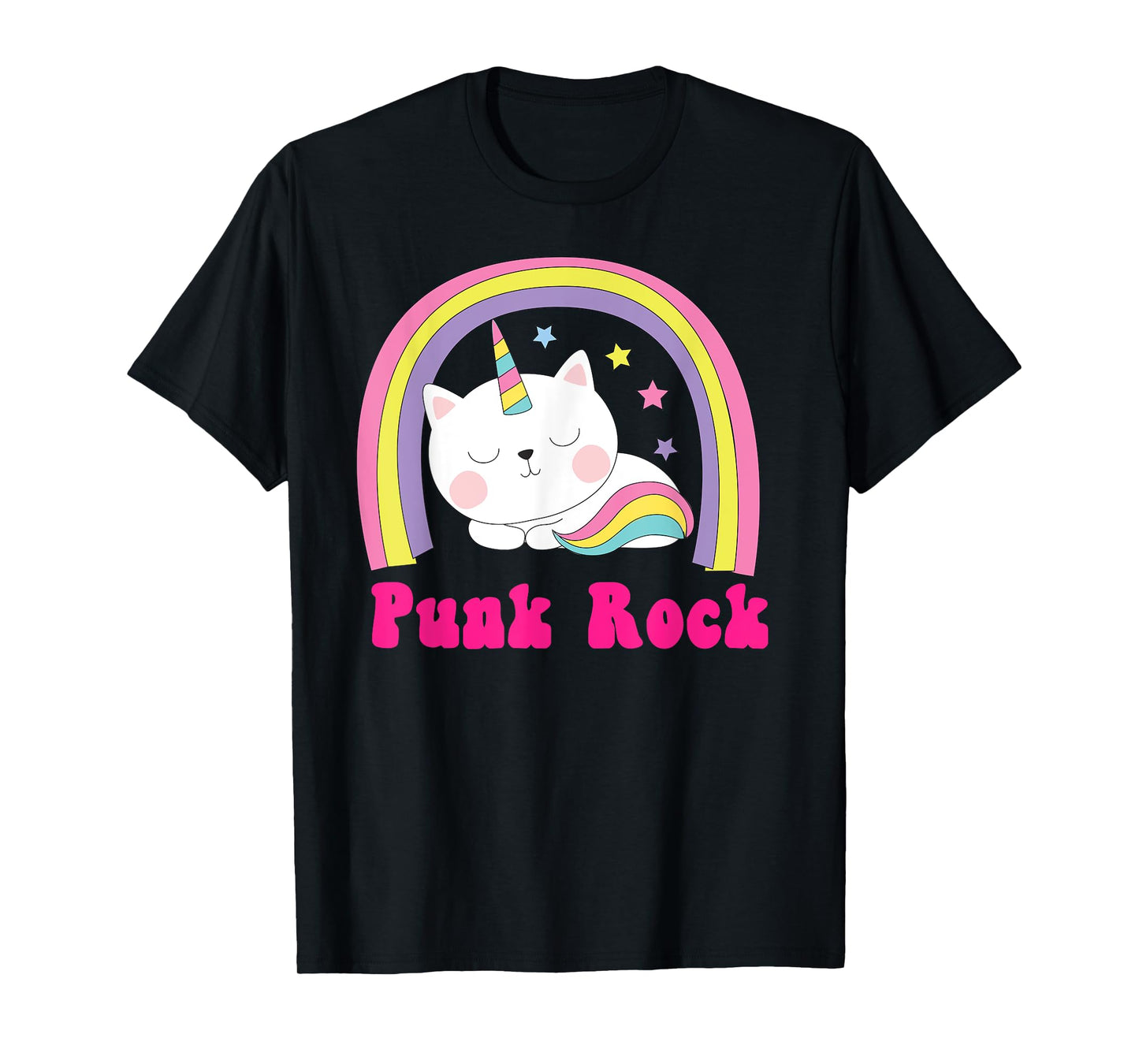 Punk Rock Shirt | Sarcastic Rainbow Funny Unicorn Punk Music T-Shirt