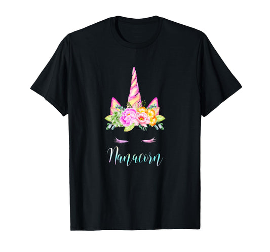 Funny Nanacorn Unicorn Costume Women Mom Mother's Day T-Shirt