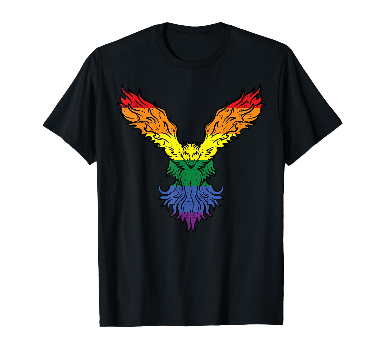 Gay Pride Bird Phoenix Rainbow Flag Lgbtq Men Women Kids T-Shirt