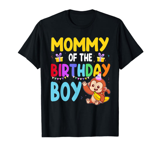 Mommy Of The Birthday Boy Monkey Family Matching T-Shirt
