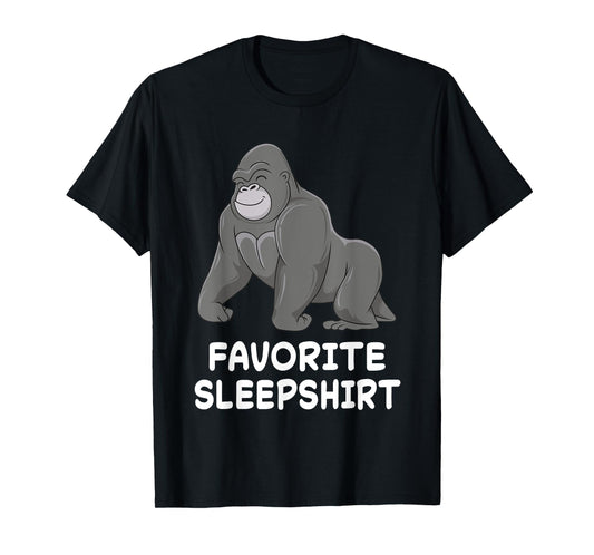 Gorilla Monkey Gorillas Nap Sleeping Sleep Pajama Nightgown T-Shirt