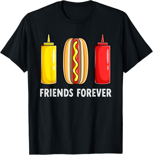 Funny Hot Dog Lover Friends Forever Hotdog T-Shirt