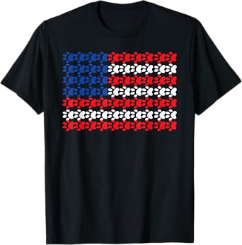 American Flag Dow Paw Patriotic T-shirt