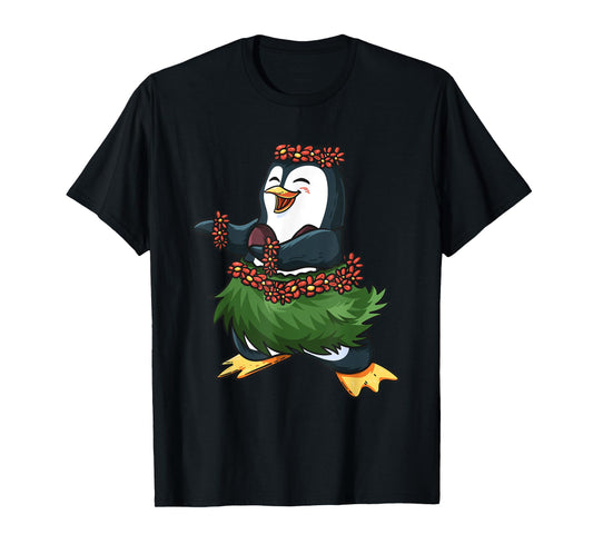Cute Hawaiian Hula Penguin Penguin Day Luau Girls Women Gift T-Shirt