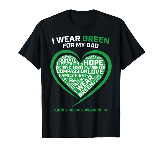 Men Women Kids Gifts Dad Kidney Transplant Disease Awareness T-Shirt