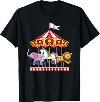 Horse Carousel Cute Carnival Ride Animals Circus T-Shirt