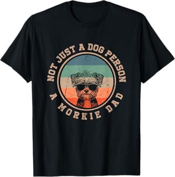 Vintage Morkie Dad Gifts Funny Bernard Dog Dad Fathers Day Men Women Kids T-Shirt