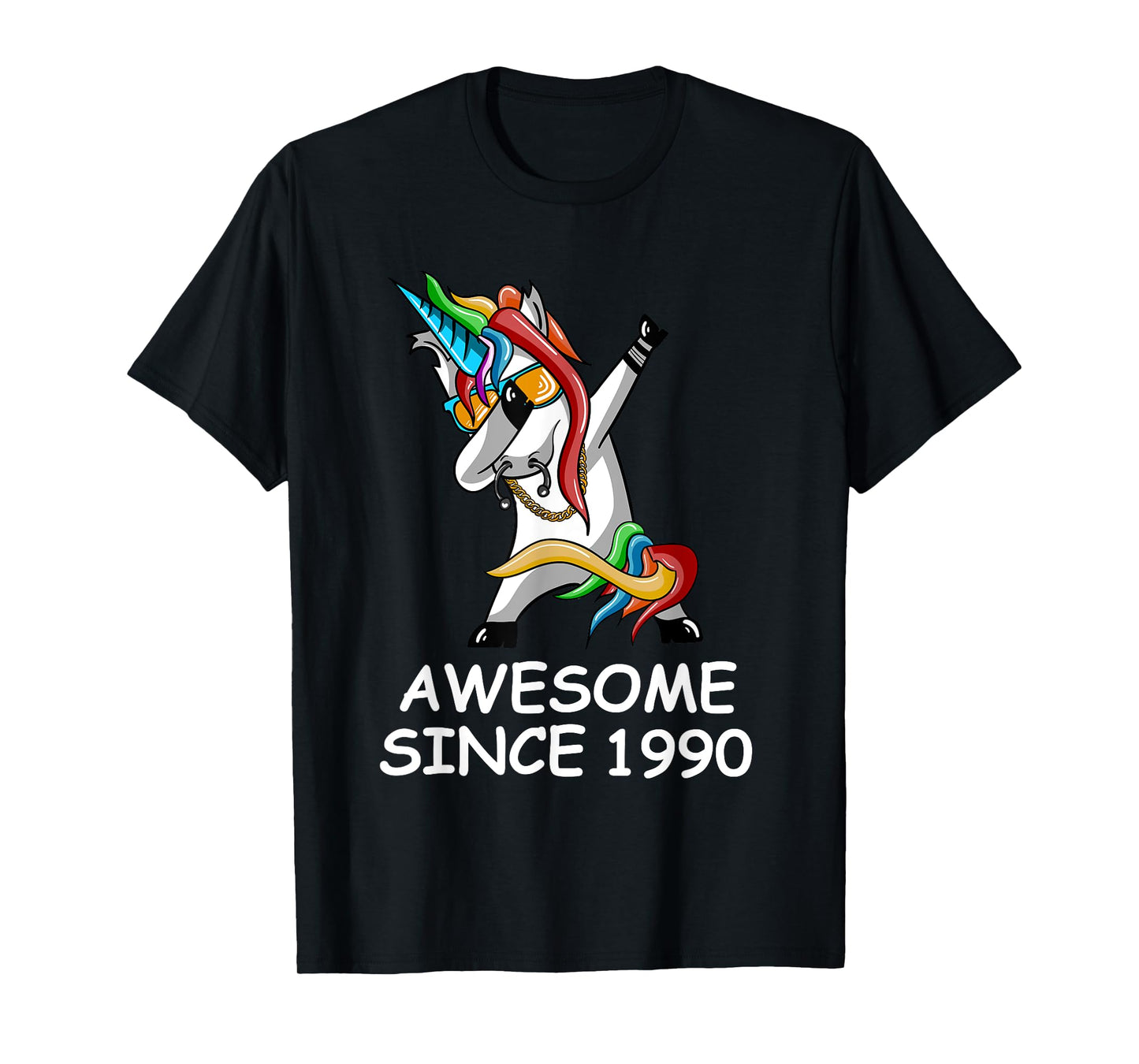 Dabbing Unicorn Awesome Since 1990 T-Shirt Birthday Tee