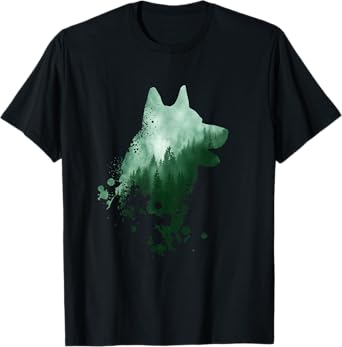 Husky Dog Silhouette | American Husky | Siberian Husky T-Shirt