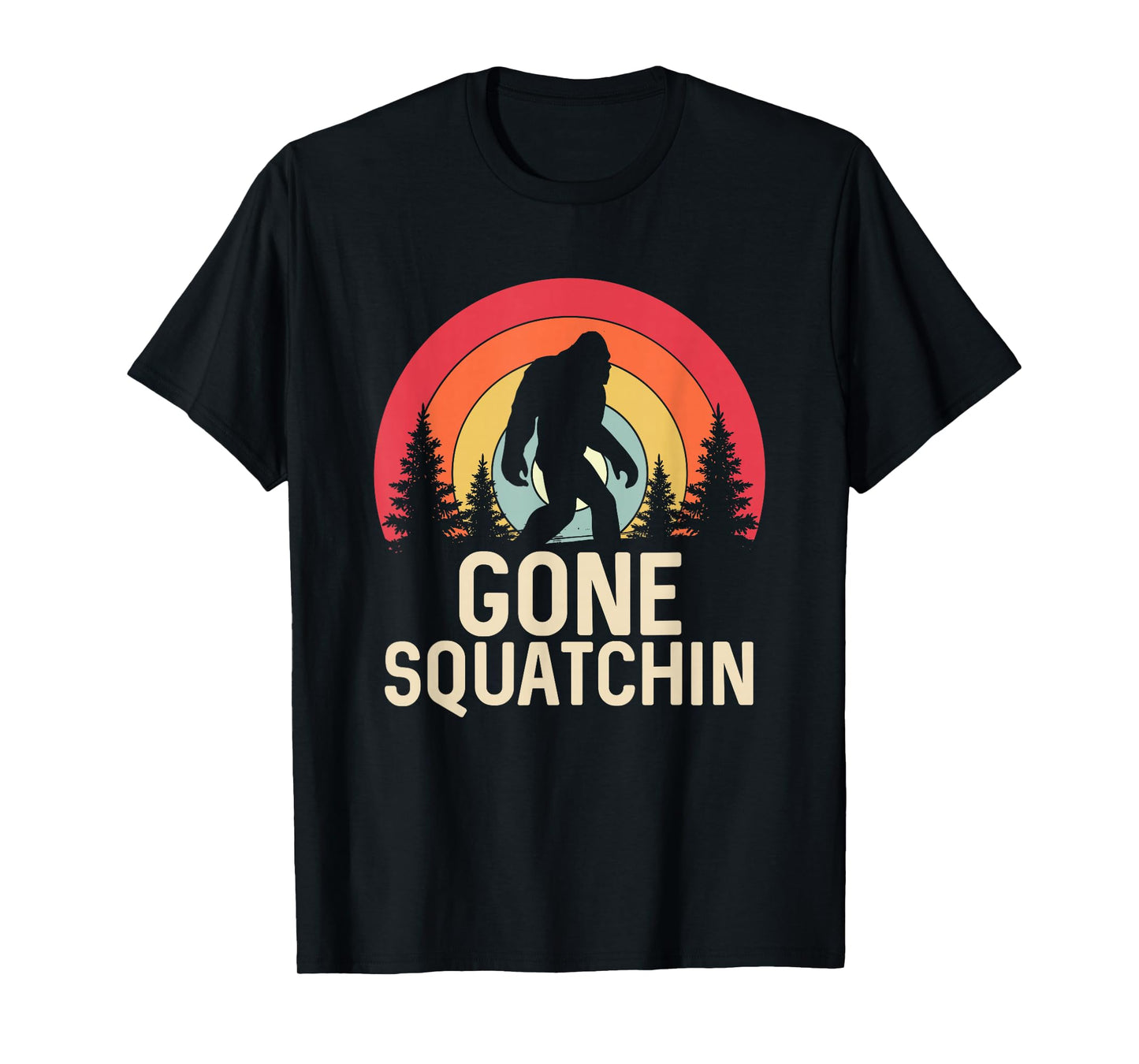 Retro Gone Squatchin - Bigfoot Sasquatch T-Shirt