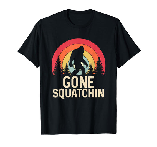 Retro Gone Squatchin - Bigfoot Sasquatch T-Shirt