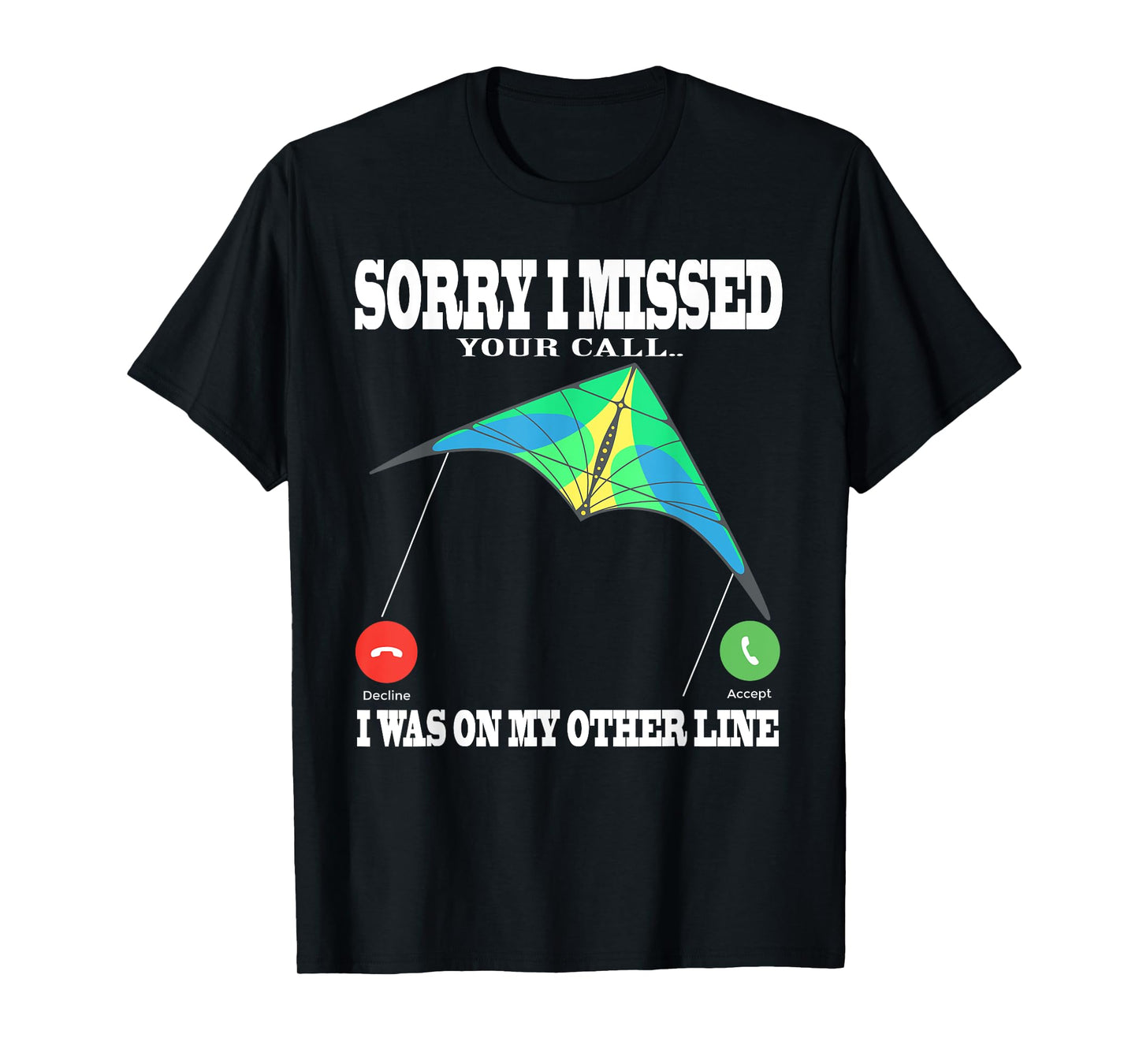 parafoil kite missed call Other line and stunt kites T-Shirt