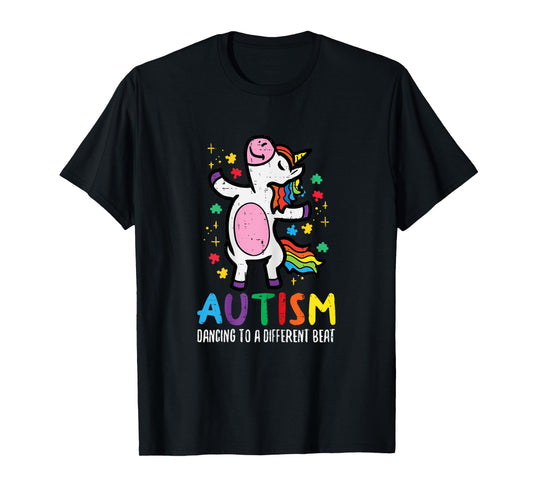 Autism Awareness Uncicorn Dancing Different Beat Girls Kids T-Shirt