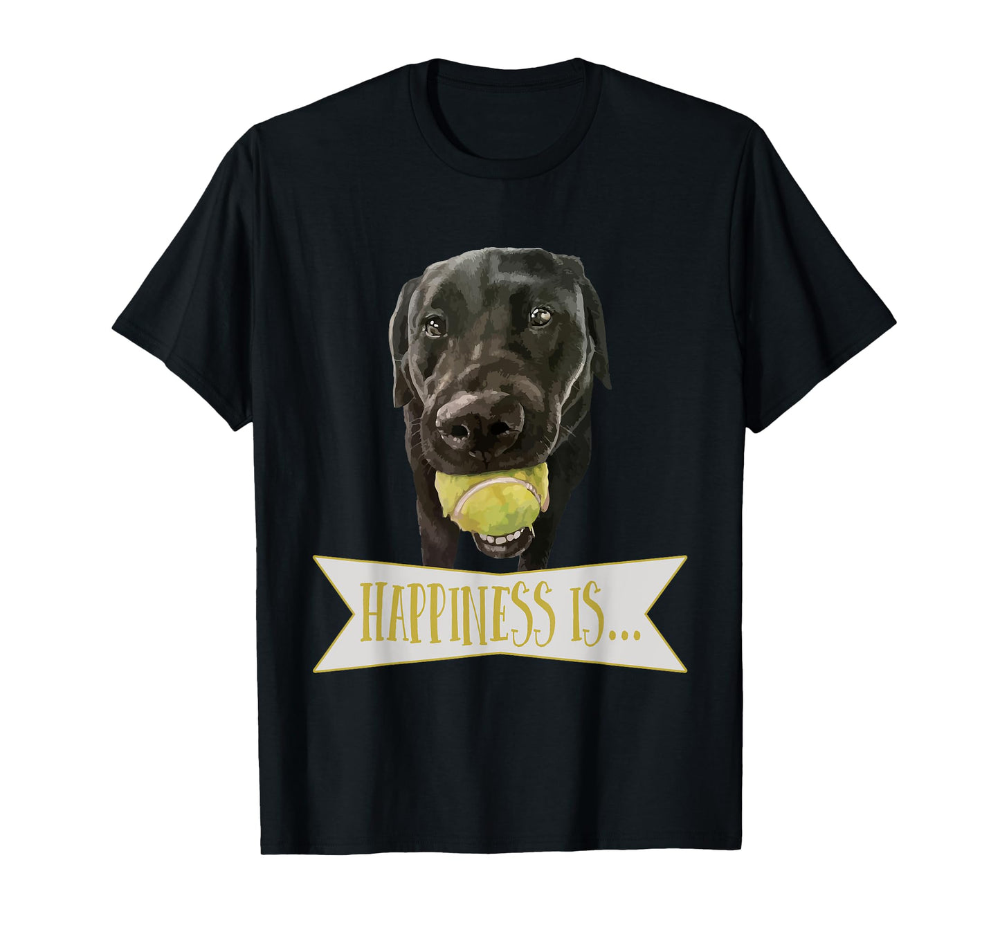 Black Labrador Dog Tennis Ball T-Shirt for Men Women Girls Kids