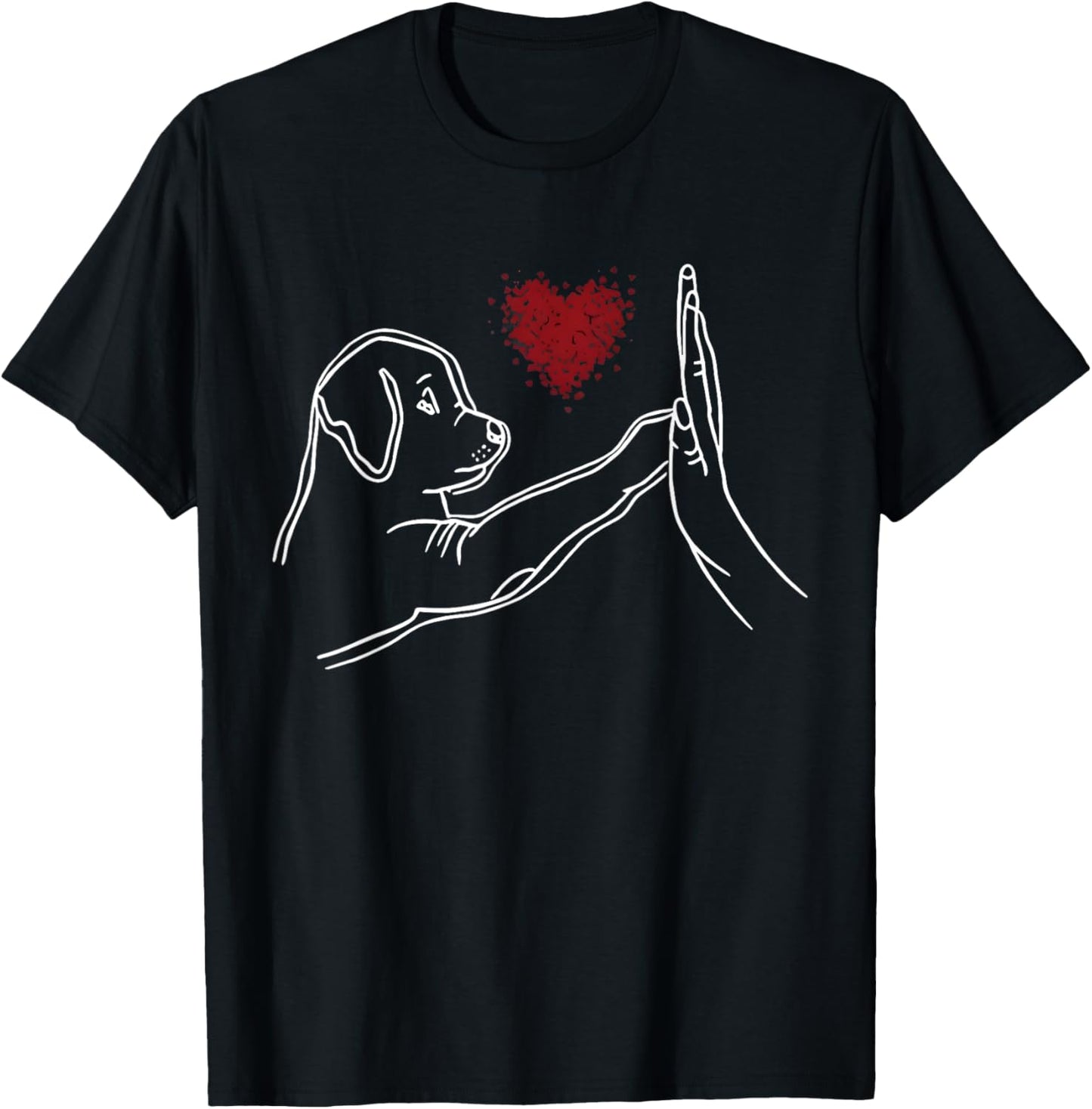 Heart & Cute Dog Rottweiler Love Funny Dog Golden Black Lab T-Shirt