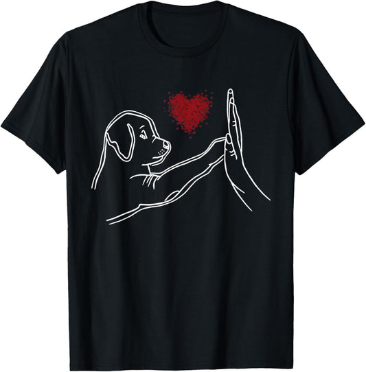 Heart & Cute Dog Rottweiler Love Funny Dog Golden Black Lab T-Shirt