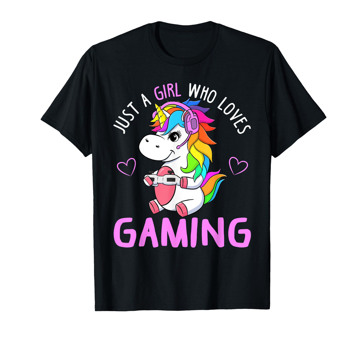 Just A Girl Who Loves Gaming Cute Gamer Unicorn Gift Women T-Shirt
