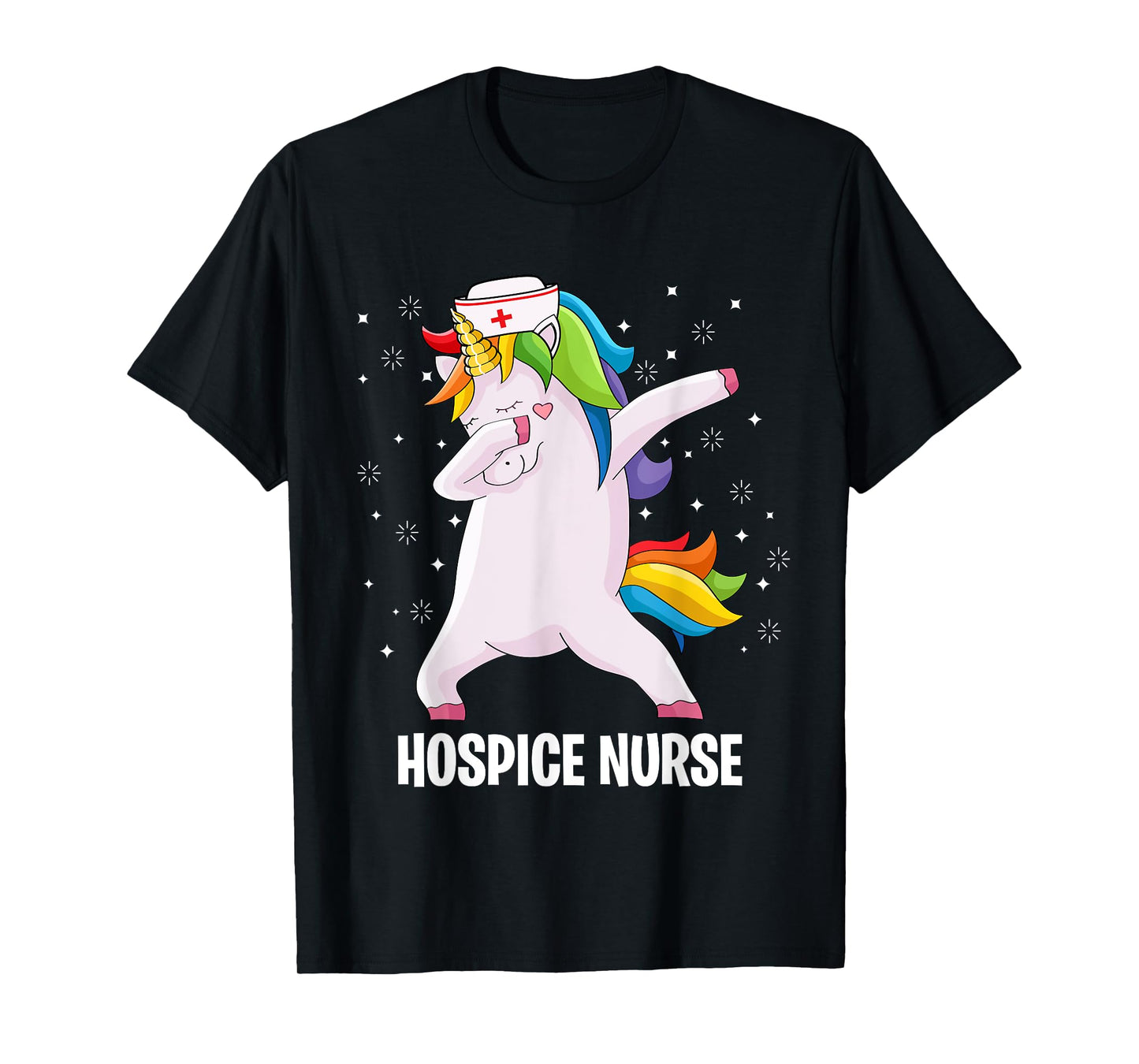 Funny Dabbing Unicorn Hospice Nurse Palliative Nursing T-Shirt