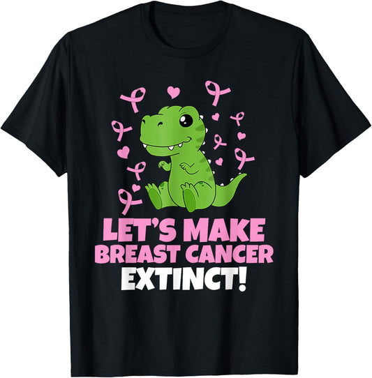 Dino Pink Let's Make Breast Cancer Extinct Kids Toddler T-Shirt