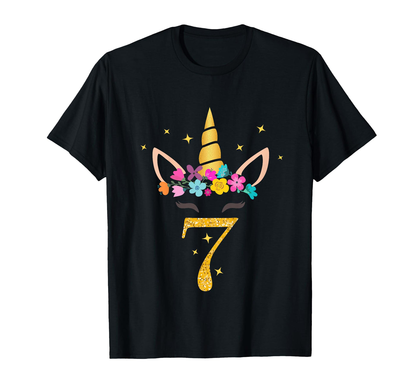 Kids 7th Birthday Unicorn Design for Girls 7-Year-Old T-Shirt