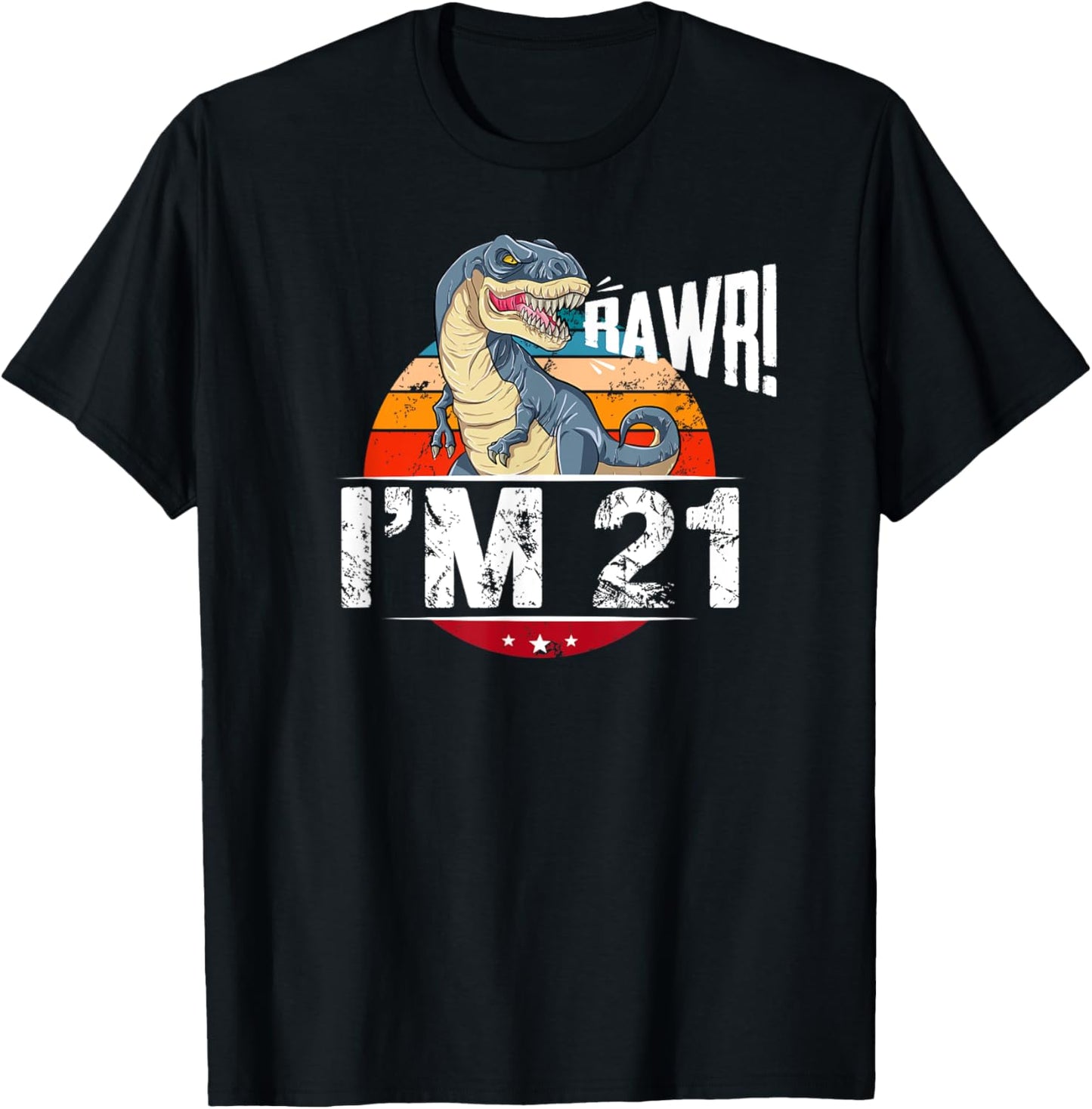21st Birthday Dinosaur T Shirt 21 Years Old Party Gift Idea T-Shirt