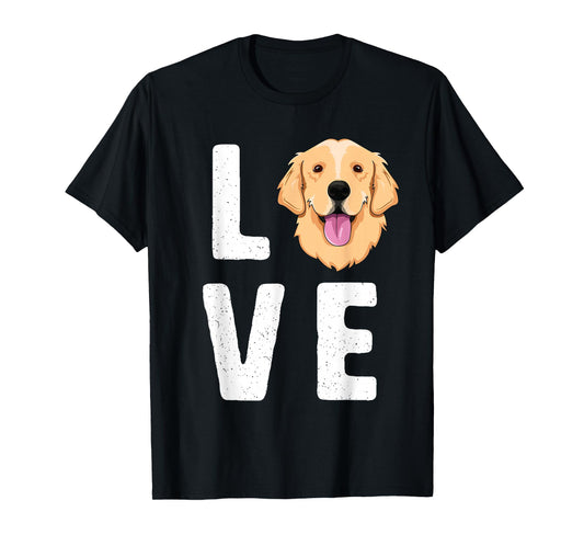 LOVE Golden Retrievers T-Shirt for Women KIds Dog Pet Gift T-Shirt