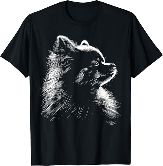 Retro Pomeranian Silhouette Graphic Pomeranian Dog Owner T-Shirt