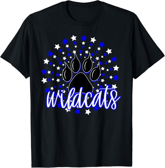 Wildcats School Spirit Blue Wildcat Pride Elementary Teacher T-Shirt