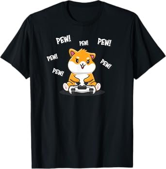 Funny Kawaii Kids Video Gamer Pew Meme Hamster Lover T-Shirt