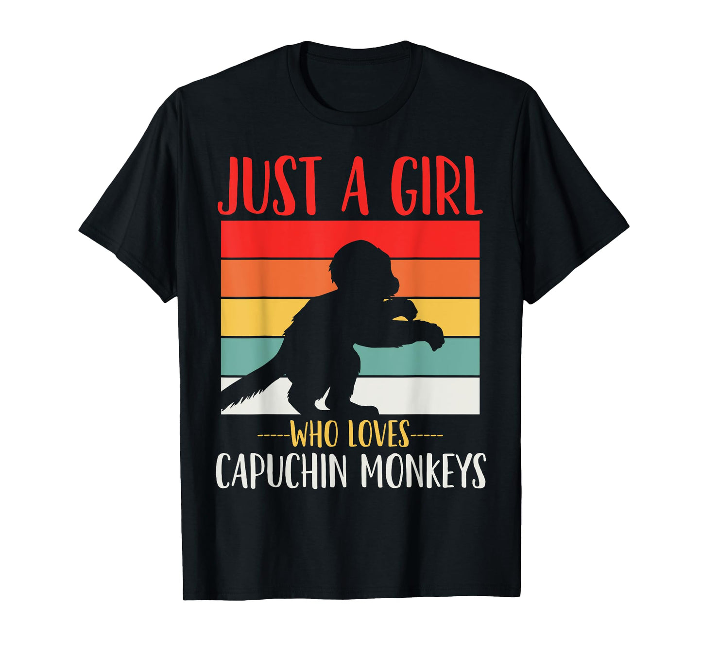 Just a Girl Who Loves Capuchin Monkeys Retro T-Shirt