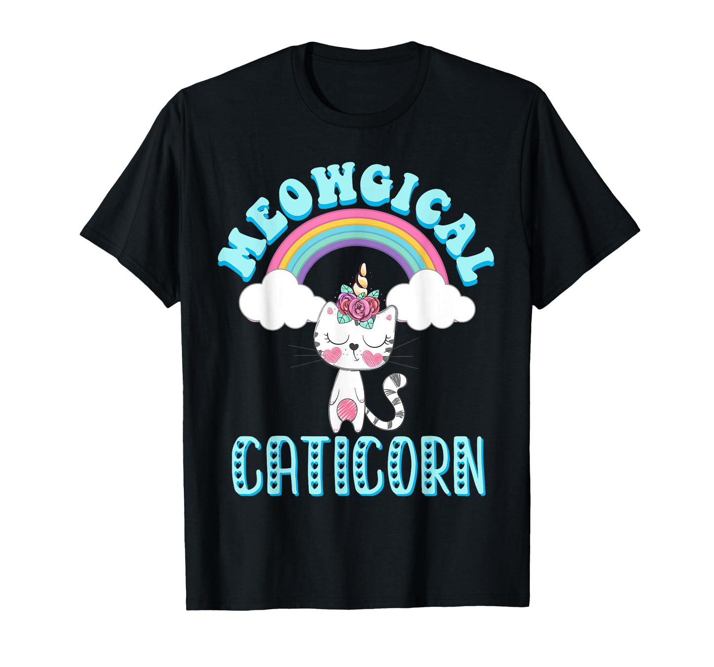 Meowgical Caticorn T Shirt Cat Unicorn Girls Women Kittycorn T-Shirt