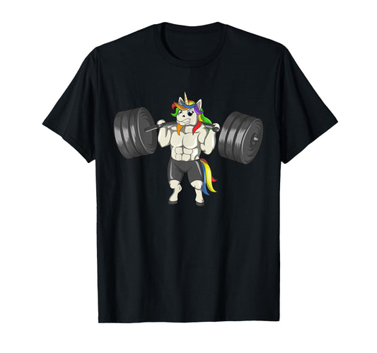Unicorn Weightlifting Deadlift Funny Workout Fitness Gym T-Shirt