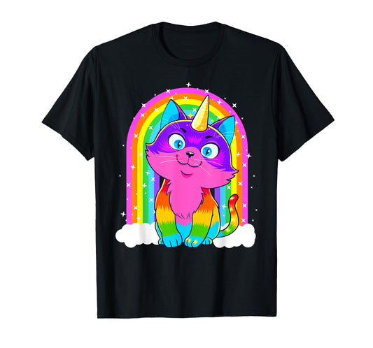 Caticorn Unicorn Cat Rainbow Kittycorn Kitty Gift Girl Women T-Shirt