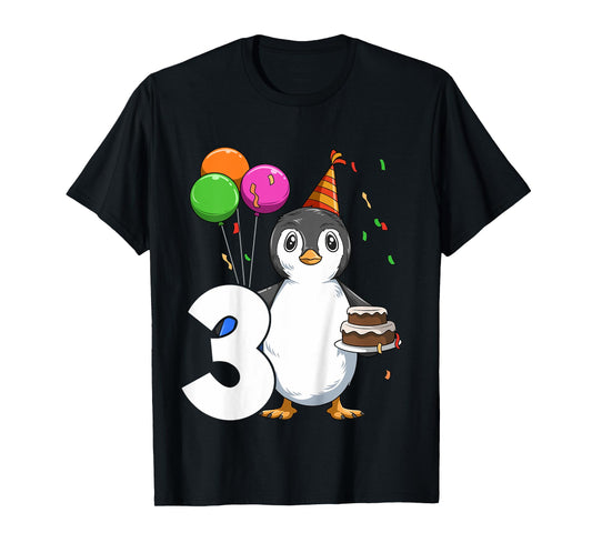 Penguin Birthday 3 Penguin 3rd Birthday Outfit Penguin Party T-Shirt