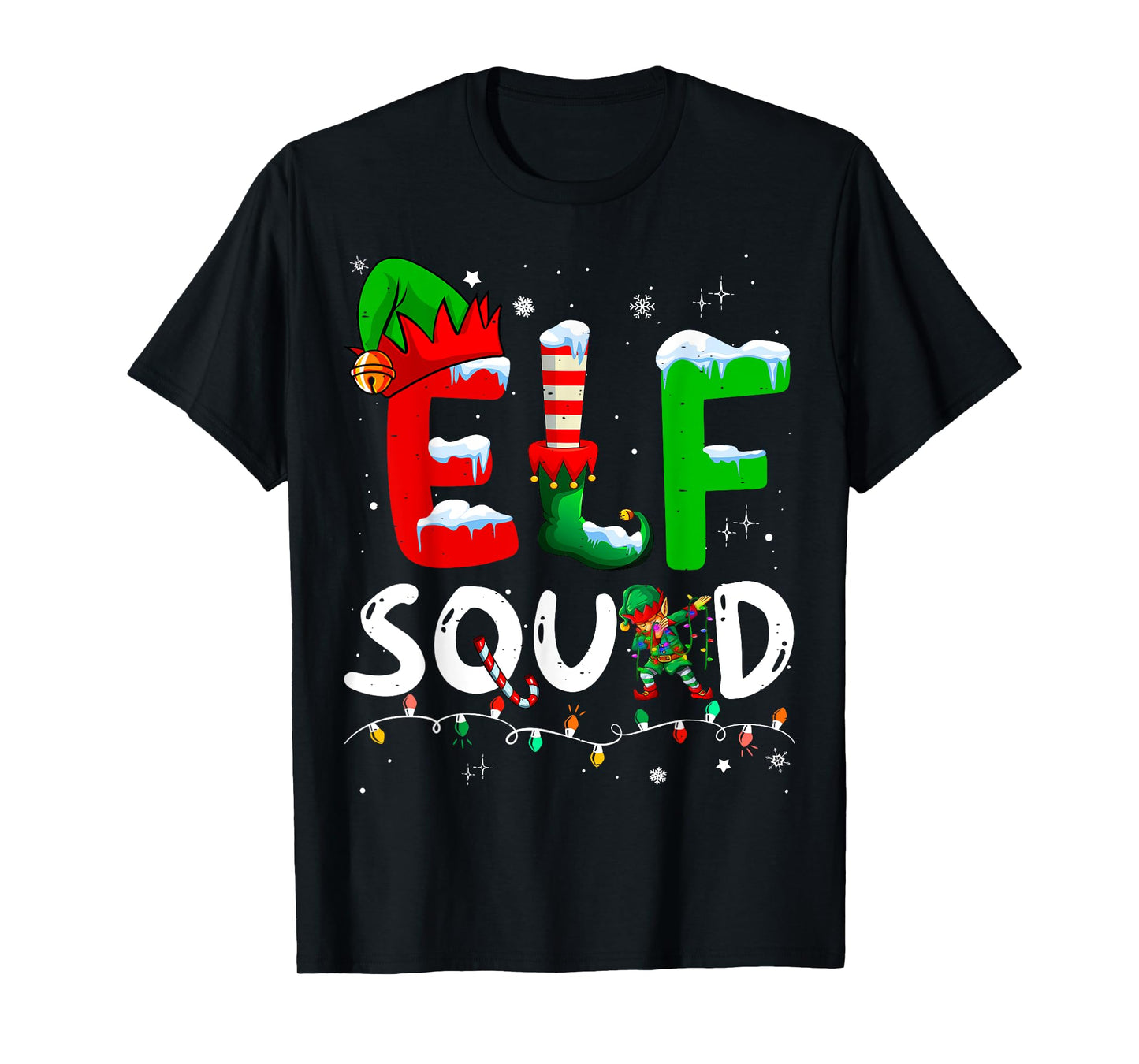 Elf Family Christmas Matching Pajamas Xmas Elf Squad T-Shirt