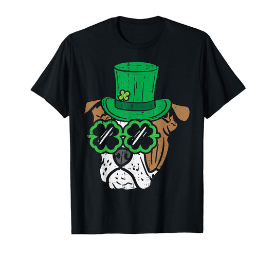 Leprechaun English Bulldog Shamrock St Patricks Day Dog Gift T-Shirt