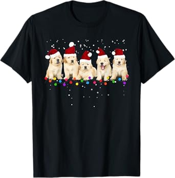 Funny Golden Retriever Christmas Sweater Shirt Puppy Dog T-Shirt