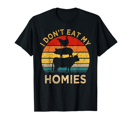 Vegetarian I Don't Eat My Homies | Turkey Day Thanksgiving T-Shirt